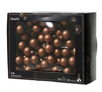 Kaemingk Lot de 144 boules de Noël sur fil de verre - 2,5 cm - Baies en miroir mat - Petites boules décoratives - Décoration de Noël et décoration de Noël - Marron expresso
