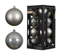 Kaemingk Lot de 16 boules de Noël en plastique - 4 cm - Petites et incassables - Boules de Noël pour Noël - Décoration de sapin de Noël et décoration de sapin de Noël - Gris délicat