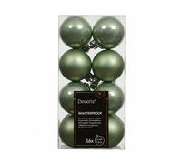 Kaemingk Lot de 16 boules de Noël en plastique - 4 cm - Petites et incassables - Boules de Noël pour Noël - Décoration de sapin de Noël et décoration de sapin de Noël - Vert matcha