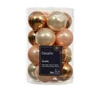 Kaemingk Lot de 16 boules de Noël en verre - 3,5 cm - Brillantes - Petites boules de Noël pour Noël - Décoration de Noël et décoration de sapin de Noël - Mélange de perles