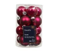 Kaemingk Lot de 16 boules de Noël en verre - 3,5 cm - Mat et brillant - Petites boules de Noël pour Noël - Décoration de Noël et décoration de sapin de Noël - Rose festif