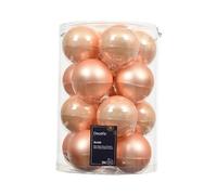 Kaemingk Lot de 16 boules de Noël en verre - 8 cm - Mat et brillant - Grandes boules de Noël - Décoration de Noël et décoration de sapin de Noël - Perle de pêche