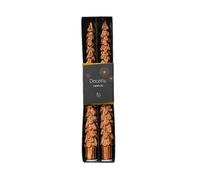 KAEMINGK-Lot de 2 bougies flambeau sapin pailleté coloris orange - 25 cm