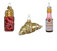 Kaemingk Lot de 3 pendentifs en verre pour sapin de Noël - En verre - 6 cm - À suspendre - Pour sapin de Noël - Décoration d'arbre de Noël et décoration de sapin de Noël - Cuisine France