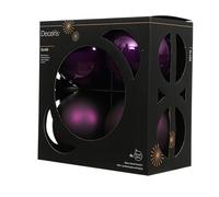 Kaemingk Lot de 4 boules de Noël en verre - 10 cm - Mat et brillant - Grandes boules de Noël - Décoration de Noël et décoration de sapin de Noël - Figue
