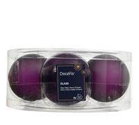 Kaemingk Lot de 4 boules de Noël en verre - 8 cm - Mat et brillant transparent - Grandes boules de Noël - Décoration de Noël et décoration de sapin de Noël - Figue transparente