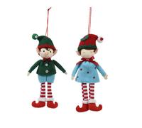 KAEMINGK-Lutin à suspendre rouge, verte et bleu - 17 x 8 x 3 cm