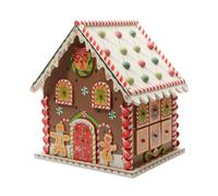 KAEMINGK-Maison pain d’épices en bois calendrier de l’avent vide à remplir - 23 x 20 x 27 cm