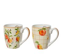 KAEMINGK-Mug à motifs de pêches en porcelaine multicolore - diamètre 9,1 x H 10,6 cm