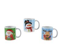 KAEMINGK-Mug coloré en grès avec personnage Joyeux Noël - diamètre 8 x H 9,5 cm