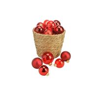 KAEMINGK-Pack de 21 boules coloris rouge en verre - diamètre 7 cm