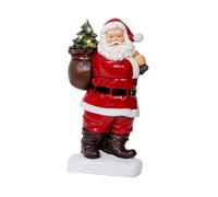 KAEMINGK-Père Noël avec hotte en résine rouge à micro LED blanc chaud - 9 x 19,5 x 31,5 cm