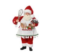 KAEMINGK-Père Noël cuisinier rouge en plastique avec tablier et fouet - 16 x 11 x 28 cm