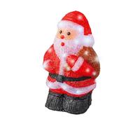 KAEMINGK-Père Noël rouge lumineux en acrylique à 30 LED blanc froid sur piles pour extérieur - 36 cm