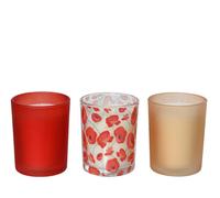 KAEMINGK-Photophores en verre coloré diamètre 5 x H 6,3 cm - Les 3 pièces