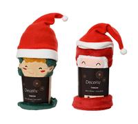 KAEMINGK-Plaid de Noël en polyester Elfe - 100 x 70 cm