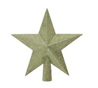 Kaemingk Pointe de sapin de Noël en plastique - 19 cm - Étoile avec paillettes - Décoration de sapin de Noël et décoration de sapin de Noël - Thé vert