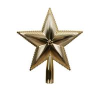 Kaemingk Pointe de sapin de Noël en plastique - 21 cm - Étoile texturée - Décoration de sapin de Noël et décoration de sapin de Noël - Or clair