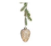 KAEMINGK-Pomme de pin lumineuse ambre avec 15 micro LED blanc orangé - diamètre 15 x H 21 cm