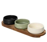 KAEMINGK-Set rond tapas 3 pièces coloris multicolore en bois d'acacia - 30 x 20 x 2,8 cm