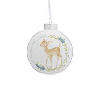 KAEMINGK-Suspension boule coloris bleu en verre - diamètre 8 cm