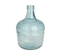 KAEMINGK-Vase dame-jeanne en verre transparent bleuté texturé - diamètre 27,5 x H 42 cm