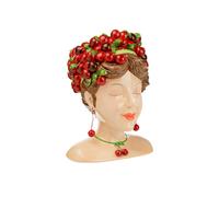 KAEMINGK-Vase en résine forme femme avec cerises rouges - 14 x 12 x 17 cm