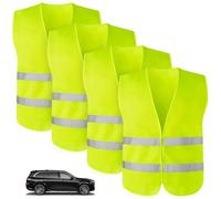 Kaempe 2 Pièces Gilet Jaune Voiture, Taille Universelle Gilet Fluorescent De Sécurité, Gilet Reflechissant Haute Visibilité pour Adulte Homme Femme (4)