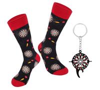 Kaempe Cadeaux de fléchettes pour hommes, chaussettes et porte-clés de fléchettes, décorations Cadeau personnalisé pour les joueurs de fléchettes