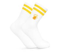 Kaempe Chaussettes de bière pour homme, cadeaux pour hommes et femmes, chaussettes de bière, chaussettes de bière, chaussettes de tennis avec motif cadeau, Blanc., 38