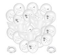 Kaempe Lot de 33 ballons blancs pour décoration funéraire, cadeau de deuil, cadeau de consolation, ballons à l'hélium