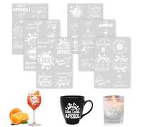 Kaempe Verres à Aperol Cadeau Rub on Sticker, Verres à Aperol Spritz 6 pièces Sticker pour Déco Verre Party, Holy Aperoli Autocollant été, Personnalisé Plastique Film de Transfert