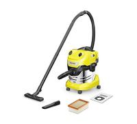 Kärcher Aspirateur Eau & Poussières Sans Fil WD 4-18 S Dual, 36V (2 Batteries 18V Non-Incluses), Cuve Inox 20L, Soufflage, Filtre Plissé Plat, Sac Filtrant Non-Tissé, Tube Aspiration 2,2m, Buse de Sol