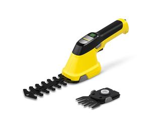 Kärcher Cisaille à Gazon et à Arbustes GSH 2 Plus, Lame Pour Sculpter: 8cm/Pour Tailler: 11cm, Changement Sans Outils, Autonomie: env. 50min, 400-500m par Charge, Interrupteur de Sécurité, Chargeur