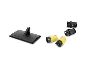 Kärcher Décolleuse de papier-peint accessoire pour nettoyeurs vapeur & Set de brosse ronde accessoire pour nettoyeurs vapeur