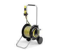 Kärcher Dévidoir HT 3.20 Compact et Mobile avec Pied Extra Large, poignée réglable en Hauteur, Support de seringue, Tuyau Kärcher de 20 m et Accessoires d'irrigation, Noir