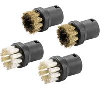 Kärcher Set Brosses Rondes Très Abrasives, 4 Embouts pour la Saleté Tenace, la Cuisine, la Maison : 2 Brosses Laiton & 2 Brosses Abrasives, Accessoires d'origine pour Nettoyeur Vapeur Kärcher