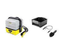 Kärcher Mobile Outdoor Cleaner OC 3 Plus (Extra Grand Volume du réservoir d'eau : 7 L, Batterie Lithium-ION) & OC 3 Adventure Box Boîte d'accessoires, avec brosse universelle et tuyau d'aspiration