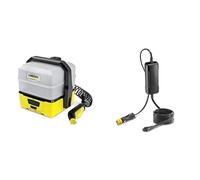 Kärcher Mobile Outdoor Cleaner OC 3 Plus (Extra Grand Volume du réservoir d'eau : 7 L, Batterie Lithium-ION, Tuyau en Spirale) & Adaptateur allume-cigare 2.643-876.0