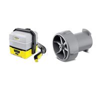 Kärcher Mobile Outdoor Cleaner OC 3 Plus (Extra Grand Volume du réservoir d'eau : 7 L, Batterie Lithium-ION, Tuyau en Spirale, Filtre d'appareils, réservoir d'eau Amovible) & Buse de jet pour OC 3
