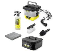 Kärcher Mobile Outdoor Cleaner OC 4 + Bike Kit, débit : 2 l/min, poids : 3,1 kg, réservoir d'eau : 8 l, batterie lithium-ion, tuyau spiralé, filtre d'appareil, brosse universelle, Multi Jet 4 en 1