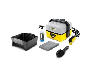 Kärcher Nettoyeur à Pression Mobile OC 3 + Kit Vélo, Débit : 2 L/h, Réservoir d'eau : 4 L, Tuyau : 2,8 m, Buse à Jet Plat, Brosse Universelle, Nettoyant, Bonnette Microfibres, Boîte de Rangement