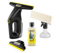 Kärcher nettoyeur de vitres sans fil WV 3 Comfort Precision+ Black, autonomie : 35 min, réservoir XXL : 200 ml, 2 buses d’aspiration, pulvérisateur, crochet de douche, nettoyant pour vitres 500 ml