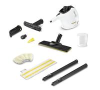 Kärcher Nettoyeur Vapeur SC 1 EasyFix Blanc, Pression Vapeur : 3 bar, Temps de Préchauffage : 3 min, Puissance : 1 200 W, Surface : 20 m², Réservoir : 200 ml, avec Kit de Nettoyage de Sol EasyFix