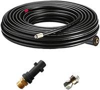 Kärcher Set de 3 tuyaux de nettoyage pour Kärcher Workzone Aldi Craft HD HDS et autres - Raccord 1/8" AG : M22 x 1,5 IG & adaptateur à baïonnette (plastique) & buse de nettoyage rotative (15 m)
