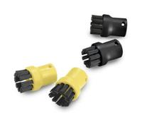 Kärcher 28632640 Set de brosse ronde accessoire pour nettoyeurs vapeur, Noir/Jaune