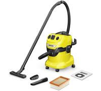 Kärcher Aspirateur Eau et Poussières WD 4 P V-20/5/22, Puissance : 1000W, Cuve Polypropylène : 20L, Flexible d'Aspiration : 2,2m, Soufflerie, Prise On/Off Auto, Filtre Plissé Plat, Sachet Filtre Ouate