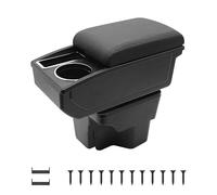 KAERGK Accoudoirs de Voiture pour KIA STONIC Rio 3 Console Centrale Double Couche D'espace de Rangement avec Porte-gobelets Facile à Assembler Cuir Confortable et Durable Noir(Ligne Noire)