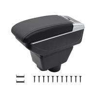 KAERGK Accoudoirs de voiture pour Opel Corsa F 2020-2024, console centrale, double espace de rangement, avec porte-gobelet, boîte utilitaire arrière, montage facile (ligne noire)