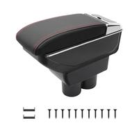 KAERGK Accoudoirs de voiture pour Suzuki Jimny 2007-2018 - Console centrale de voiture - Double espace de rangement avec porte-gobelet - Boîte utilitaire arrière - Montage facile (ligne rouge)